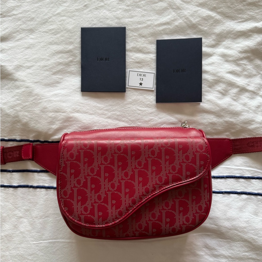 Dior Red Galaxy Print Belt Bag